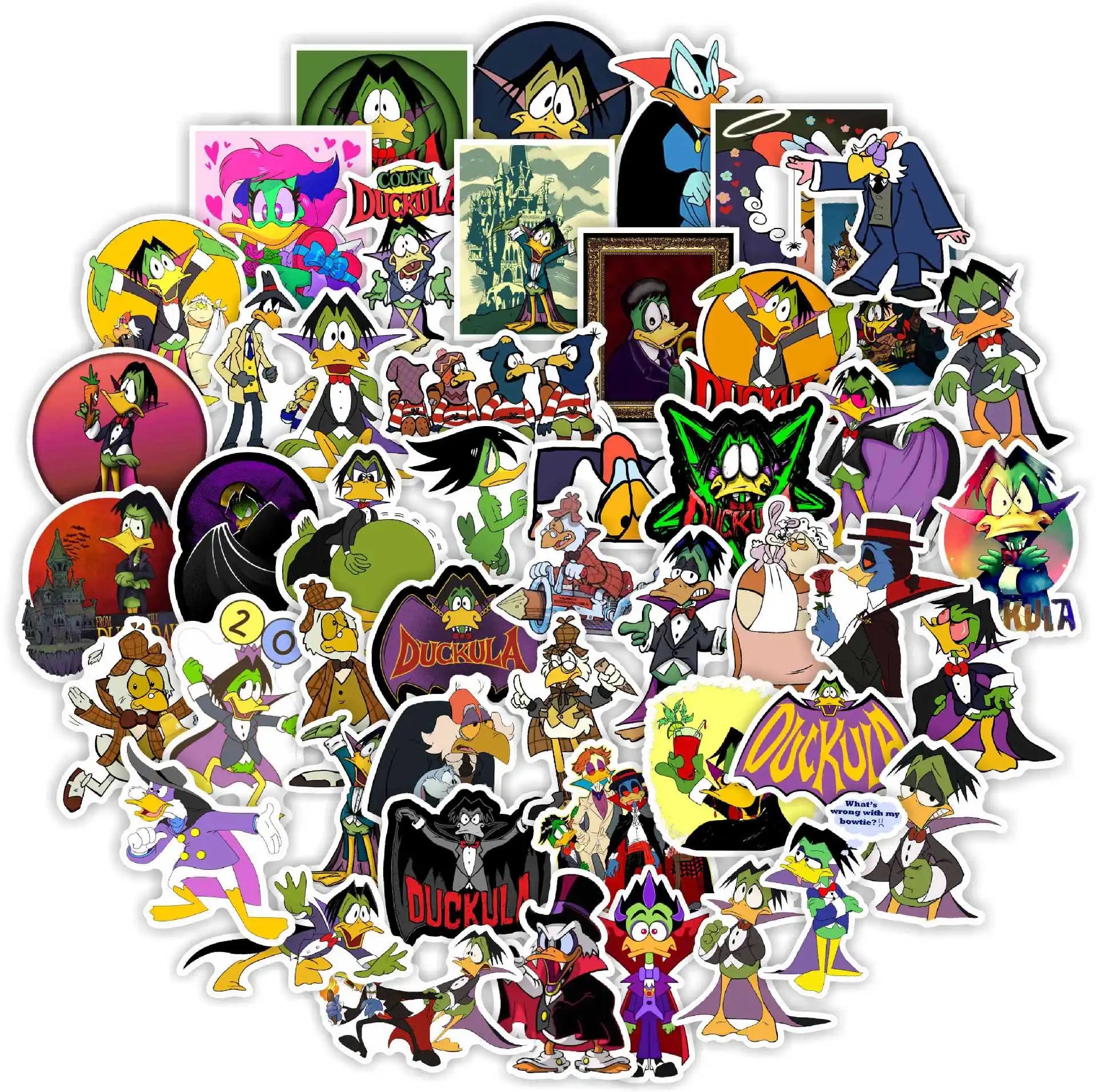 50Pcs Classic Cartoon Count Duckula Graffiti Stickers for Notebook Laptop Phone Vinyl Duck Cartoon Sticker