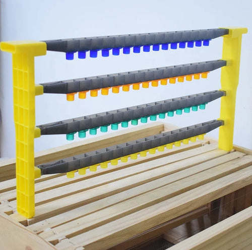 (Unassembled) 1 Set Langstroth Queen Rearing Kit with 2PCS Bee Frame Bar + 4 Cell Bars Holder + 60PCS Queen Cell Cups