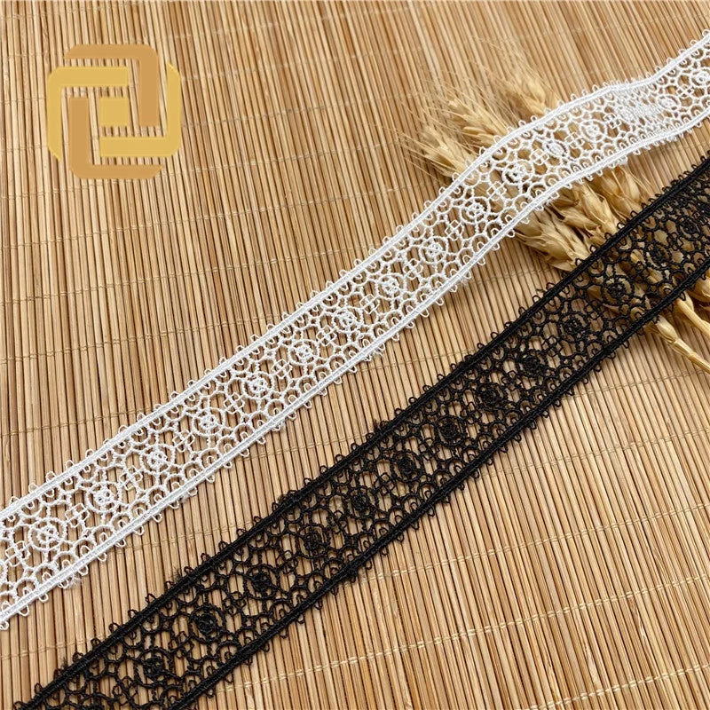 Women's Double Lace Accessories Polyester Silk Hollow Bar Code Water Soluble Embroidered Lace Computer Embroidery Mesh Fabric