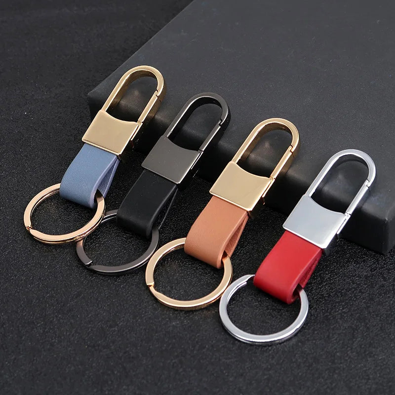 Fashion Genuine Leather Key Chain Personality DIY Car Keychain Mini Pocket Keys Custom Car Key Chain