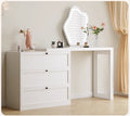 Modern Metal Dressing Table with Extendable Desktop Storage Drawer Cabinet for Bedroom Apartment & Hotel Use