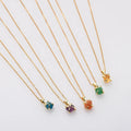 ZG0479 Raw Cutting Moonstone peridot Gemstone Crystal Stainless Steel Birthstone Necklace