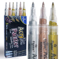 Water Based Set of 3 Color Gold Silver Rose Gold Acrylic Paint Marker Extra Fine Tip Acrylic Marker Pen for Painting