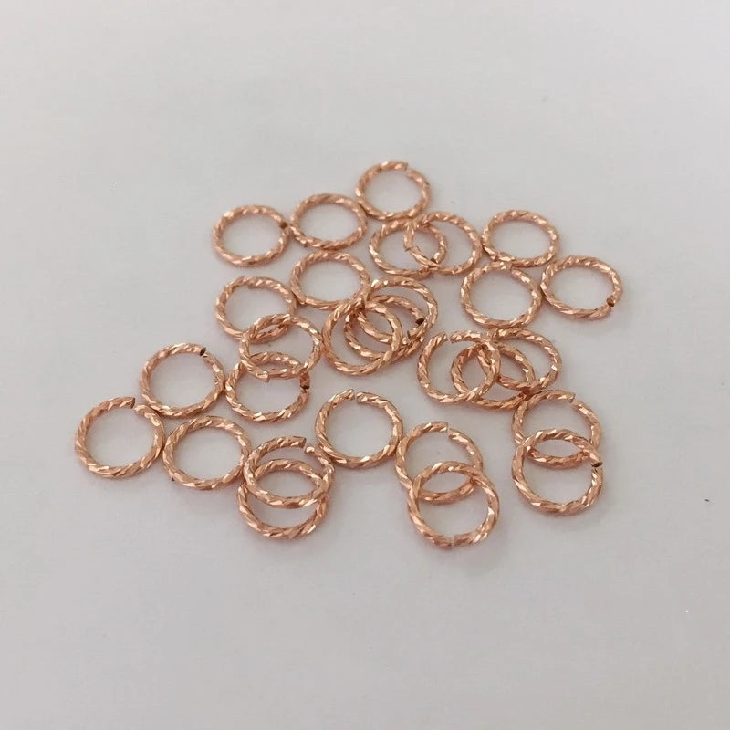 Excellent Sparkle Open Jump Rings Rose Gold Filled Jewelry Findings for Diy Handmade Making
