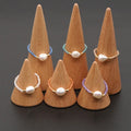 Girls Creative Hand Made Jewelry Gift Stretch Elastic Miyuki Seed Beaded Statement Mother of Pearl Ring