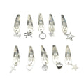 Silver Metal Hair Clips with Star Bows Pendants Heart Hairpins for Womens Cute Love Words Hair Barrettes