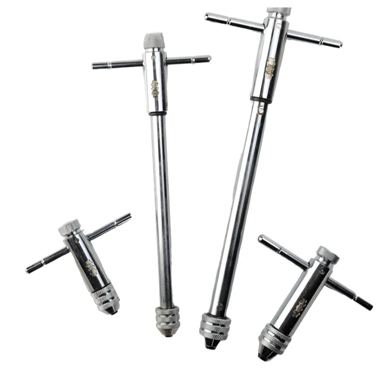 Adjustable Extended Length Manual Tapping Threading Tool Ratchet Wrench T Handle Rachet Type Tap Wrench M3-M8 M5-M12 Hand Tools