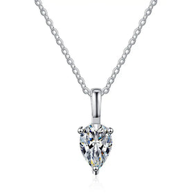 925 Sterling Silver D Color 1Carat Pear Cut Moissanite Diamond Pendant Necklace Factory Wholesale Women's Jewelry
