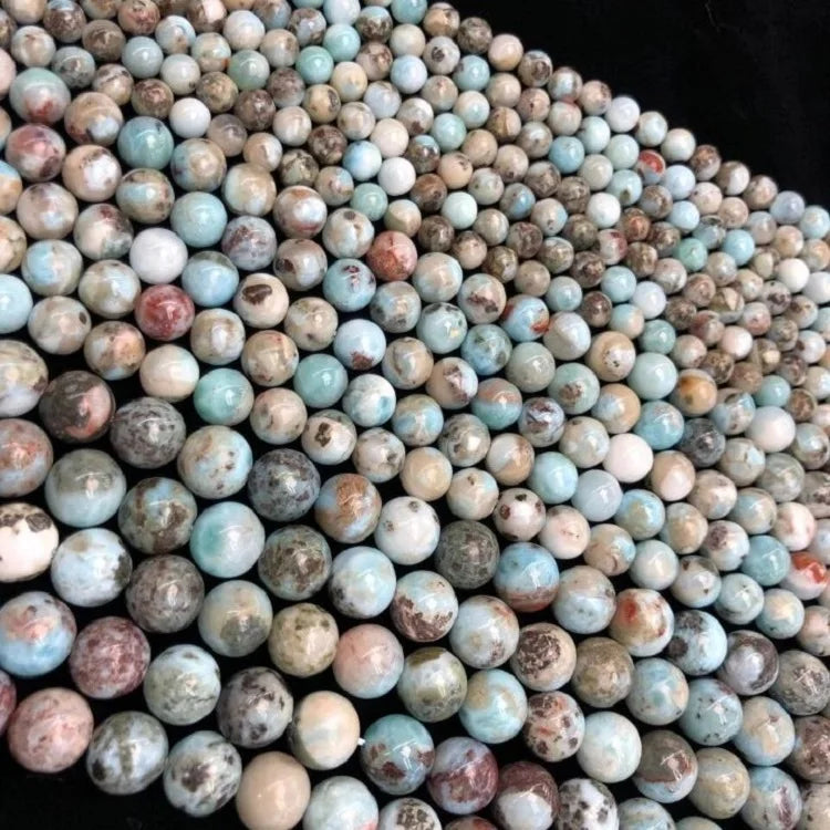 Wholesale Natural Stone Beads Larimar Gemstone Loose Beads Round Square Irregular Larimar Beads for Jewelry Making