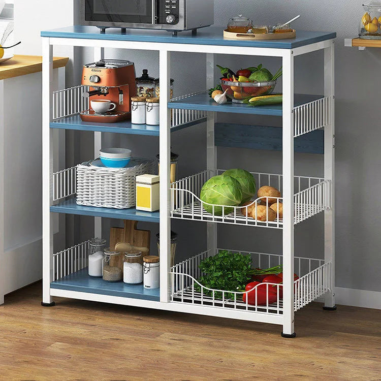 Fruit Vegetable Wire Basket Tableware Table Wooden Kitchen Storage Rack Household Product Kitchen Storage Organizer