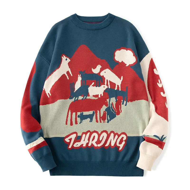 2022 New Arrivals Oem & Odm Custom Pullover Vintage Sweater Basic Pullover Man Knitwear Sweater for Man