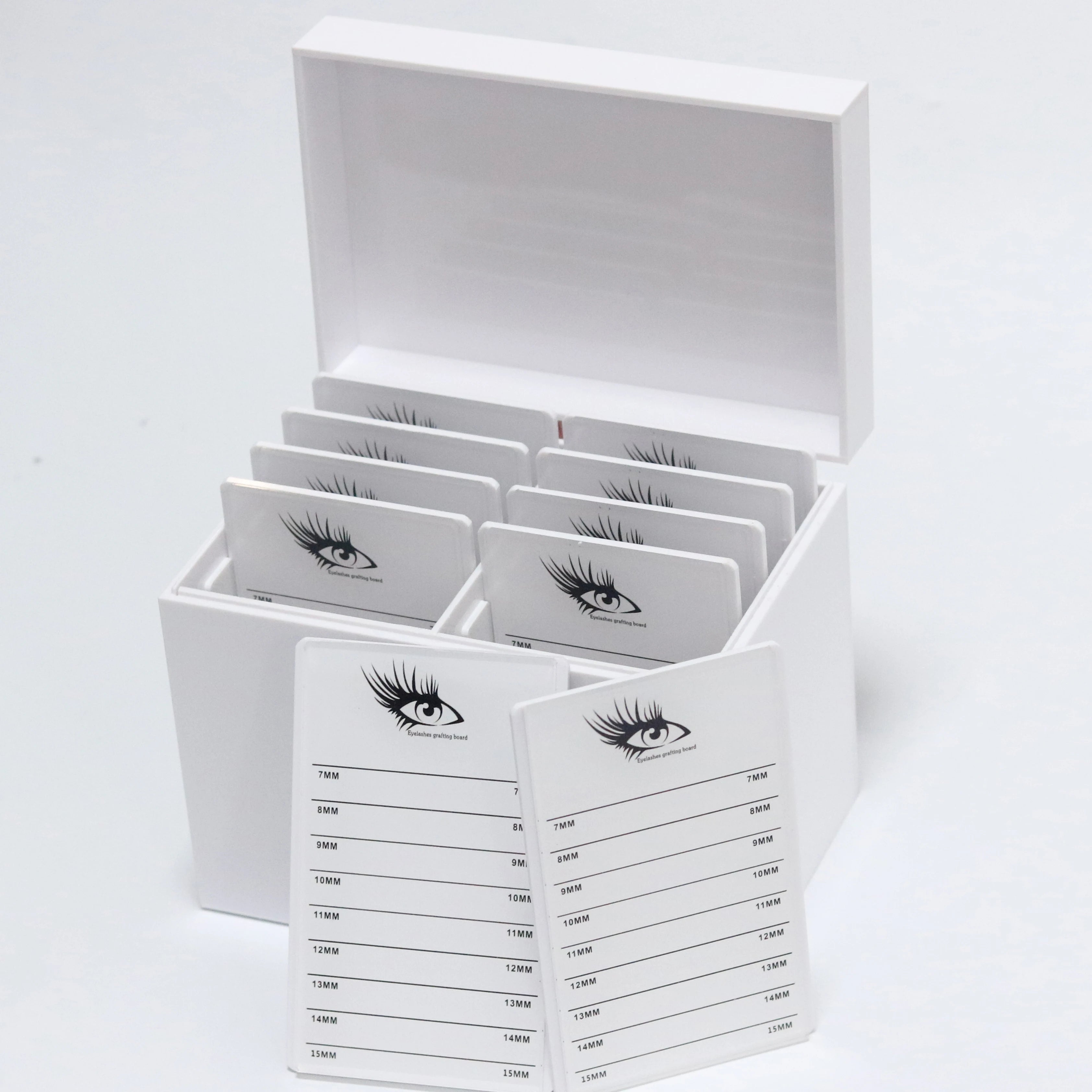 Custom Acrylic Eyelash Extension 10 Tiles Lash Tile Iridescent Organizer Box Model ETS-23