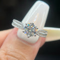 Custom Wedding S925 Silver Ring 1Ct VVS Solitaire Radiant Cut Moissanite Engagement Rings for Women Jewlery with Gra Certificate