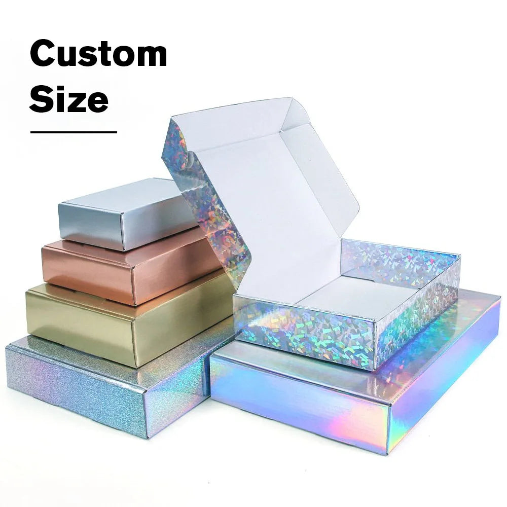 Fashion Design Luxury Strong Corrugated Cardboard Mailer Holographic Shipping Box