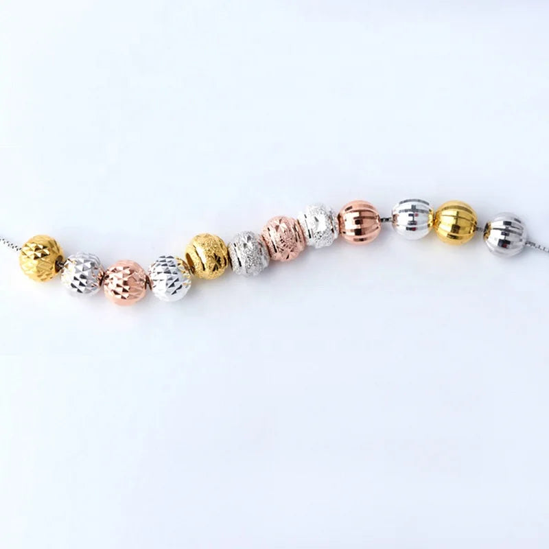 High Grade 8mm S925 Sterling Silver Round Sparkle Watermelon Beads for Jewelry Making