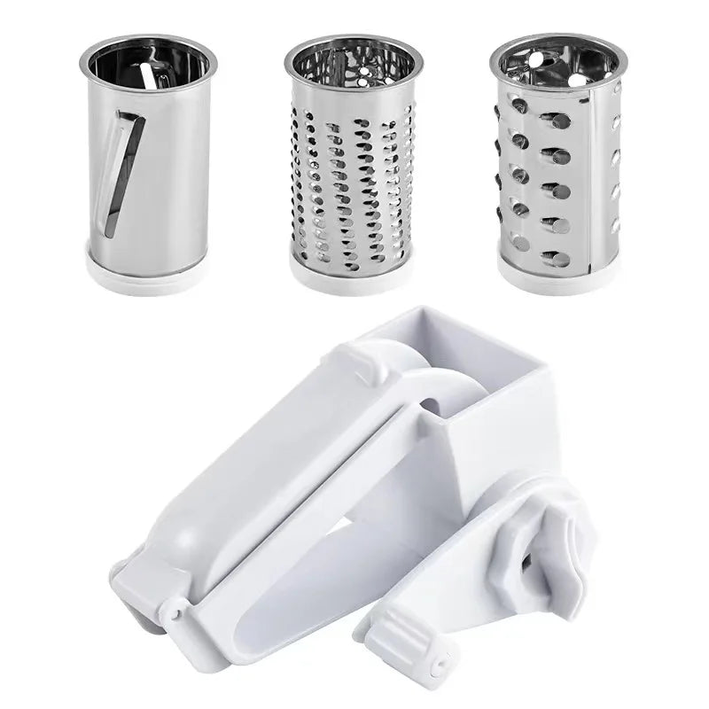 New Arrival 3-in-1 Manual Rotary Cheese Grater Multi-Functional Fruit & Vegetable Shredder/Slicer/Grater with Handle