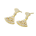 Fashion Clear Zircon Golden Scalloped Earrings for Women Luxury Designer Jewelry Accessories