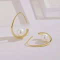 Fashion Ladies Trend Korean New Brass Gold Plated Jewelry Women Pearl Drop Earrings
