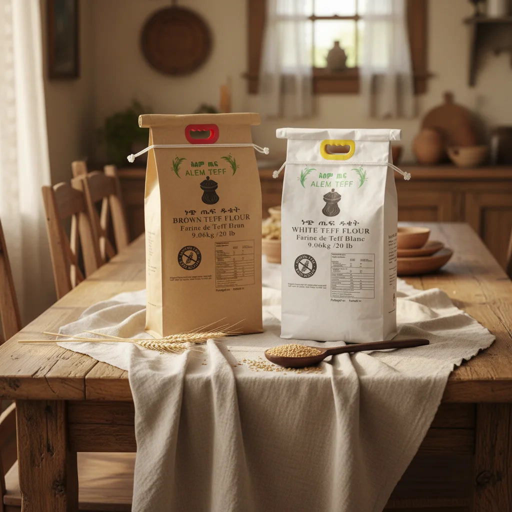 Teff Wheat Flour Bag Kraft Paper Laminated White pp Woven Packing Bag