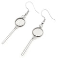 Stainless Steel Earring Cabochon Stones Setting Post Cup Blank Earring Bezel Setting Surgical Steel Post Findings with bar