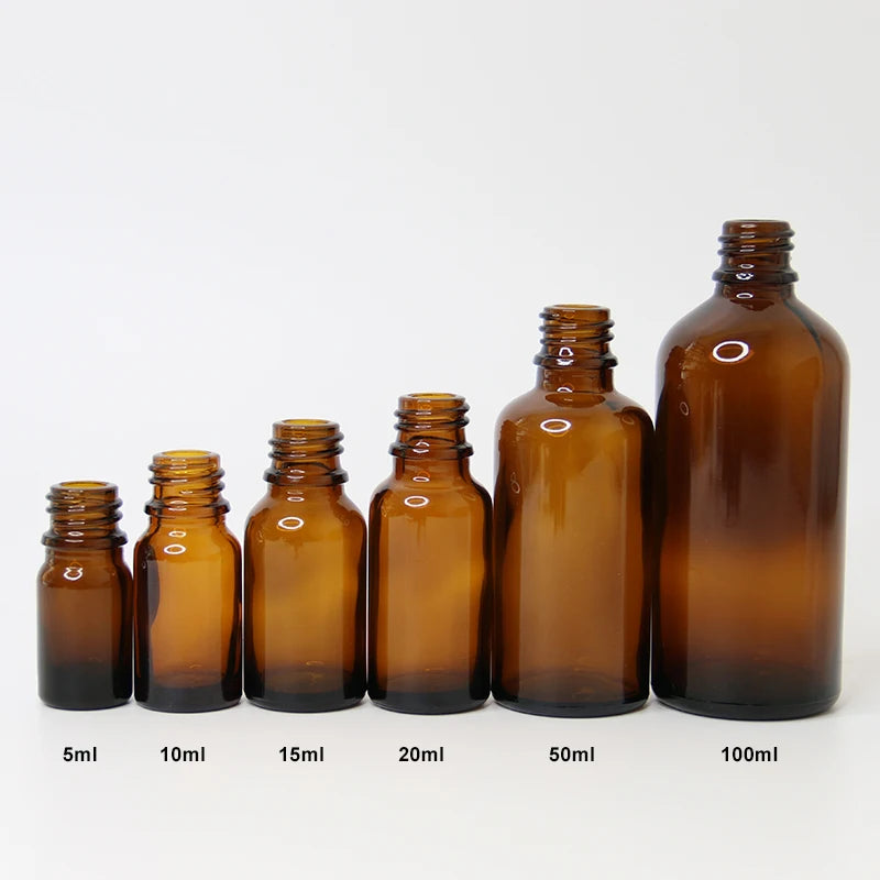 Factory Price Eco-Friendly 15ml Frosted Amber Flat Drop Perfume Glass Bottle for Cosmetics Essential Oil and Serum