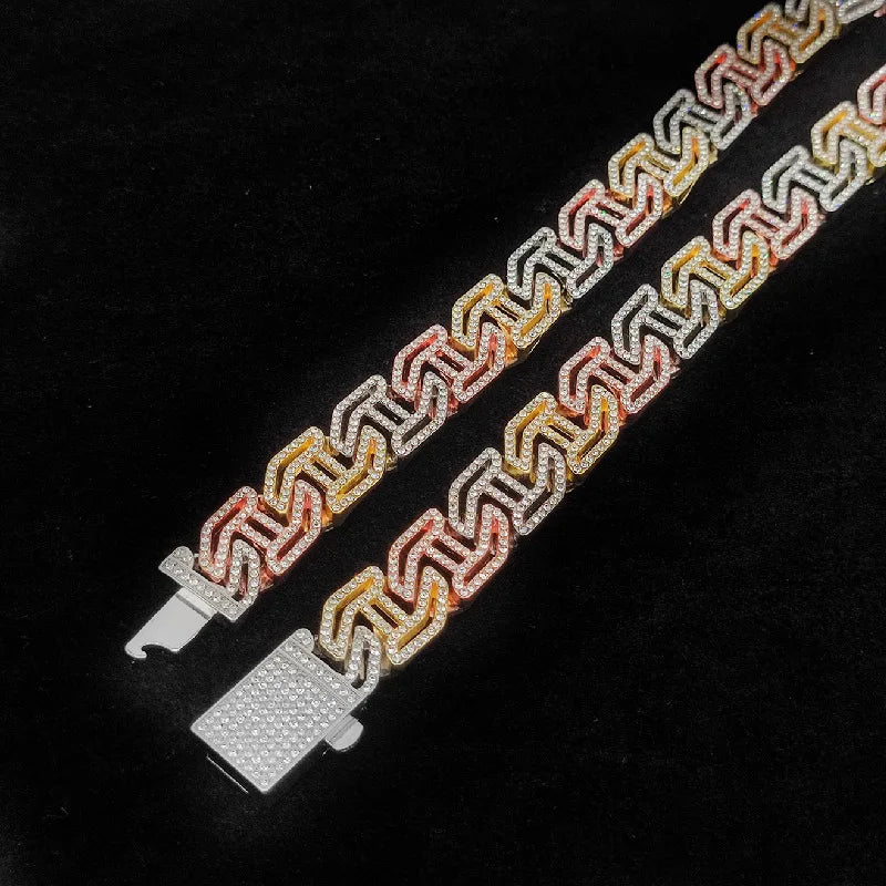 Wholesale Crystal Custom Luxury Silver Gold Pet Dog Cuban Link Chain