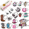 pink Cowboy Cowgirl Hat Boot Customized Unique Products Silicone Pvc Rubber Keychains Cute Key Chain Ring Anime Accessories