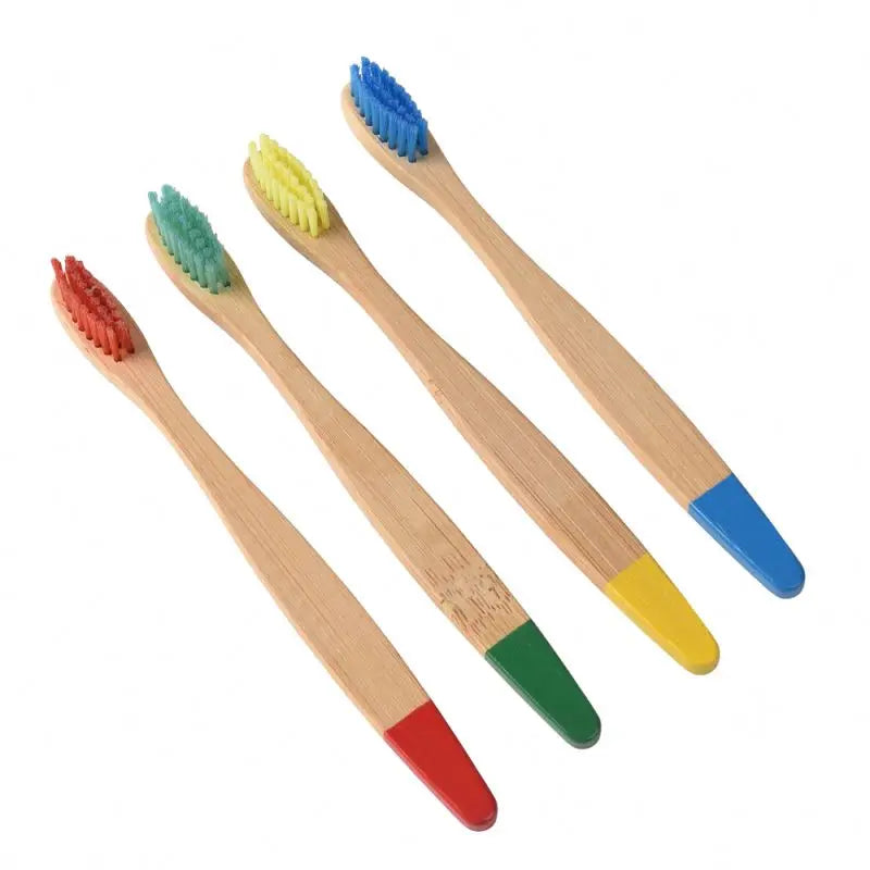 Wholesale Natural Bamboo Toothbrush Soft Colorful Bristles Disposable Home Travel Hard Medium Feature Adults Children Free