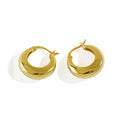 WMET380 Smooth Circle Thick Sterling Silver 925 Earrings for Women Unique Fashion Jewelry Hoop Trendy  Perfect Gift Accessory