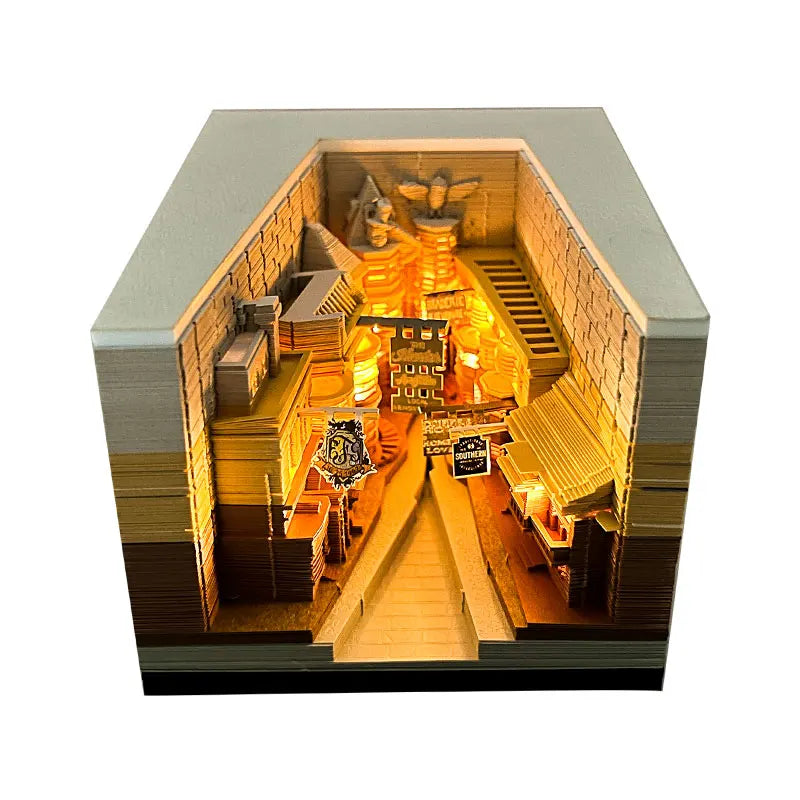 Factory Sale Luxury 3D Design Hary Potter Paper Block Notes Cube Diagonalley Sticky Notes Memo Pad With Weekly Calendar Sheets