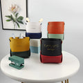 Custom Office Desktop Pen Holder Cosmetic Brush Holder Foldable Storage Creative PU Leather Jewelry Storage Box Basket