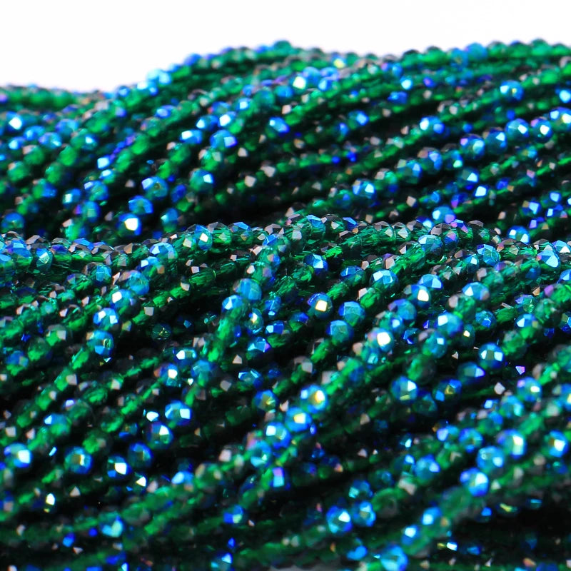 Zhe Ying Wholesale 2mm3mm Electroplating ab Faceted Hydro Crystal Beads 18colors Chinese Rondelle Glass Beads for Jewelry Making