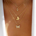 Fashion Gold Moon butterfly Necklace for Women Wholesale N2010281