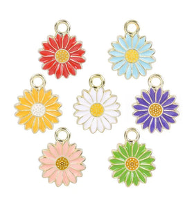 Zinc Alloy Flower Daisy Charm Sunflower Daisy Flower Dangle Charm for DIY Necklace Bracelet Jewelry Making