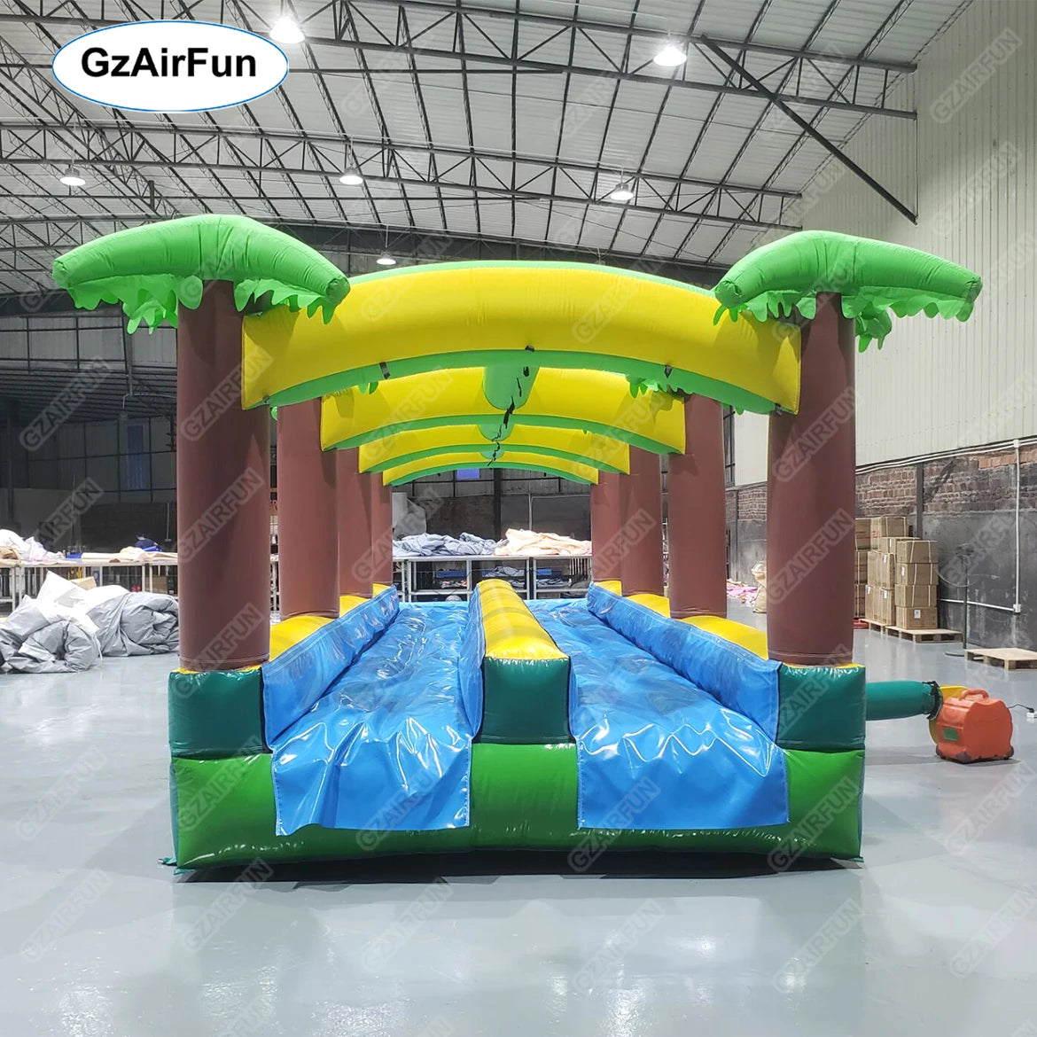 High Quality Commercial Palm Tree Slide Extended Inflatable Water Slide With Pool Suitable for Adults and Kids