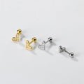 925 Silver Small Cute love Heart Zircon Gold Plated Stud Earrings Fashion Jewelry Earrings for Women Girls