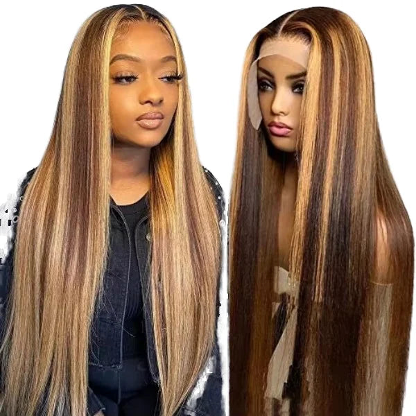 Ombre 4/27 Highlight Frontal Wig Brazilian Hair 13x4 Frontal Wigs Human Hair Lace Front Lace Frontal Wigs
