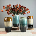 Jingdezhen Modern Simple Glazed Ceramic Tabletop Vase Elegant Hydroponic Potted Flower Arrangement Wedding Chinese Decoration