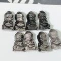 Wholesale New Arrived Natural Silver Obsidian Baby Buddha Crystal Engraved Carved Healing Stone Craft for Gift