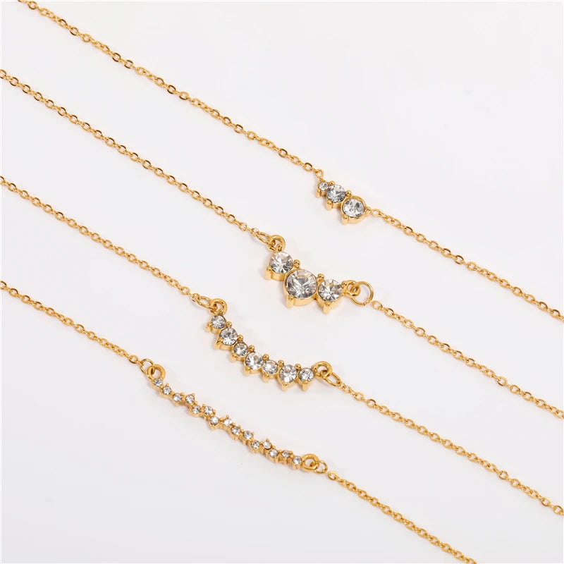 Fenny 18K Gold Plated Wholesale Tarnish Free & Waterproof Elegant Dainty Zirconia Stainless Steel Necklace for Women