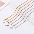 Simple PVD Plated Stainless Steel Titanium Steel Snake Bone Chain Necklace for Jewelry Making