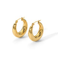 2023 Hot 18k Gold Plated Chunky Earrings Twisted Rope Hoop Earrings for Women