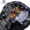 Forsining Reloj Luxury Men Skeleton Dial Fashion Mechanical Watch Stainless Steel Waterproof Luminous Hands Man Watches Relogio