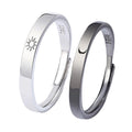 Popular Choice Couple Students Gift Accessories Simple Black White Glossy Ring Elegant Sun Moon Ring Gifts for Women Men