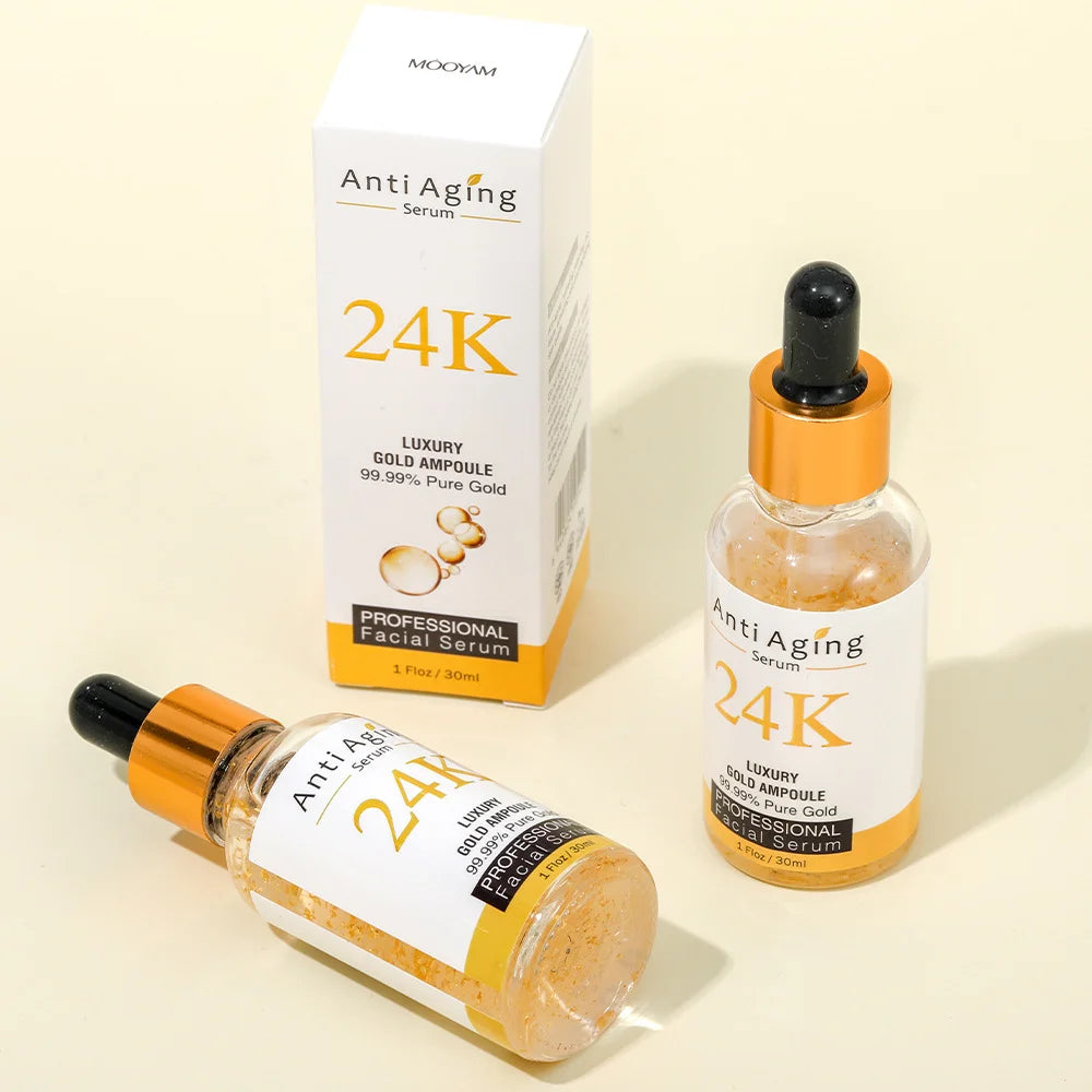 private label oem  Factory Skincare Beauty 24K Gold Collagen Face Whitening Hydrating 24k Gold Serum For Skin
