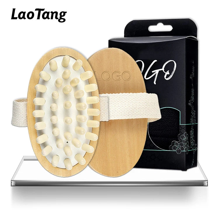 Handheld Massage Brush Air Cushion Meridian Brush Meridian Slap Bamboo Massager Wooden Body Massage Brush