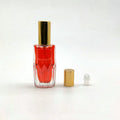 Factory Wholesale 15ml Clear Glass Perfume Bottle Empty with Gold Roll on Mist Sprayer and Gold Stamped Design
