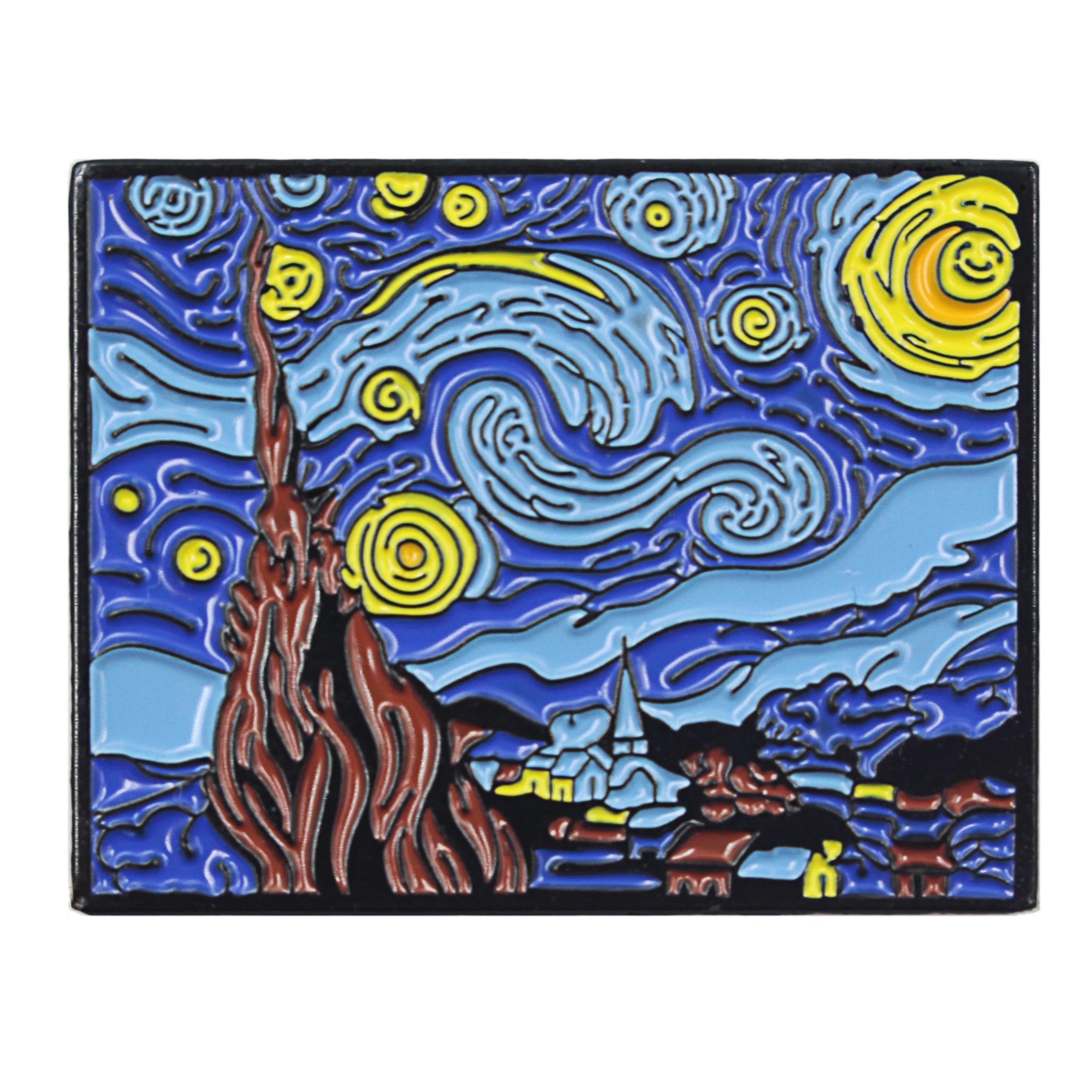 Manufacturer the Famous Art Oil Painting Hard Enamel Lapel Pin Custom Badge Brooches for Clothes Bags