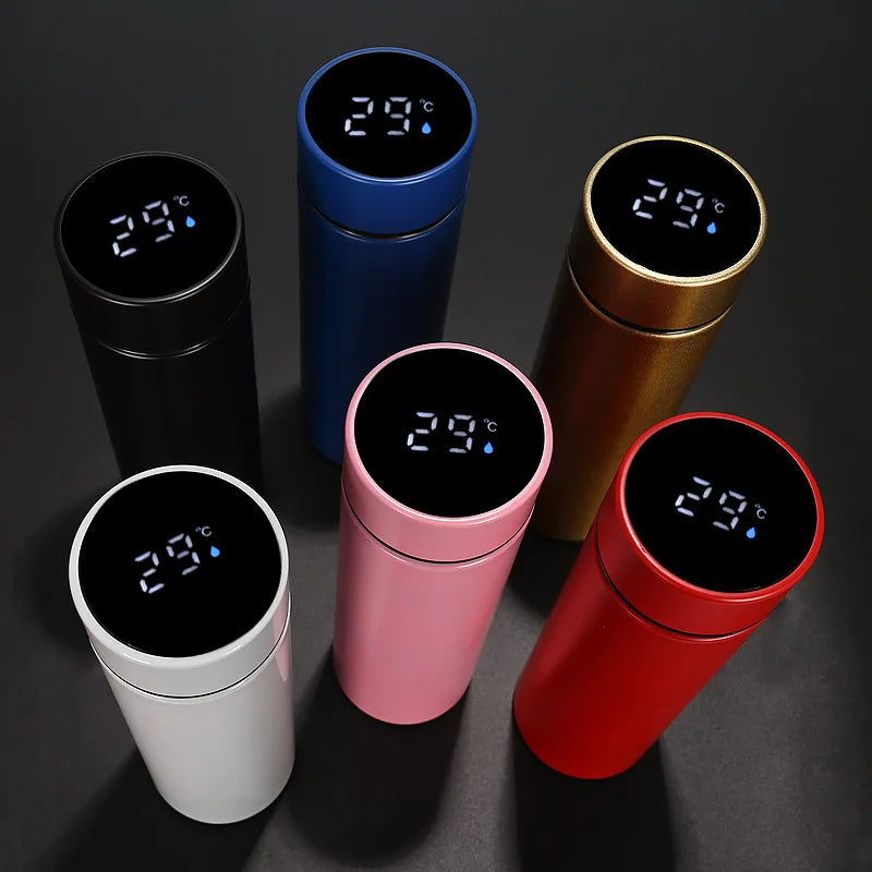 Custom logo Stainless Steel Thermos Bottle Vacuum Insulated Smart Water Cup Digital Led Temperature Display Smart Thermos Flask