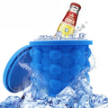 Portable 2 in 1 Large Silicone Ice Bucket Silicon Ice Cube Maker With Lid